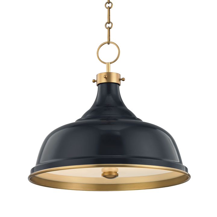 Hudson Valley Lighting Painted No. 1 Pendant Pendants Hudson Valley Lighting Aged Brass/darkest Blue  