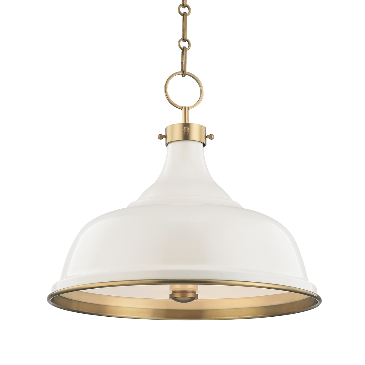 Hudson Valley Lighting Painted No. 1 Pendant Pendant Hudson Valley Lighting Aged Brass/off White  