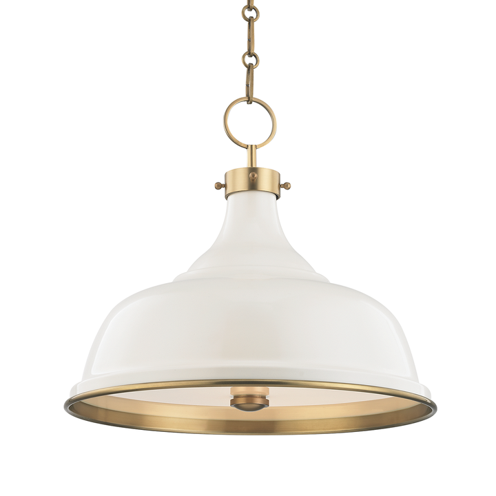 Hudson Valley Lighting Painted No. 1 Pendant Pendants Hudson Valley Lighting Aged Brass/off White  