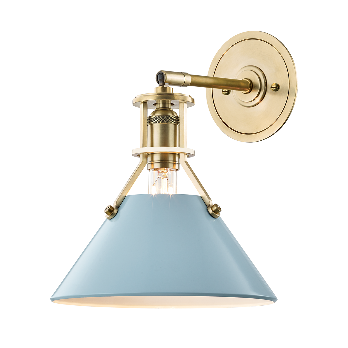 Hudson Valley Lighting Painted No.2 Wall Sconce Sconce Hudson Valley Lighting Aged Brass/blue Bird  