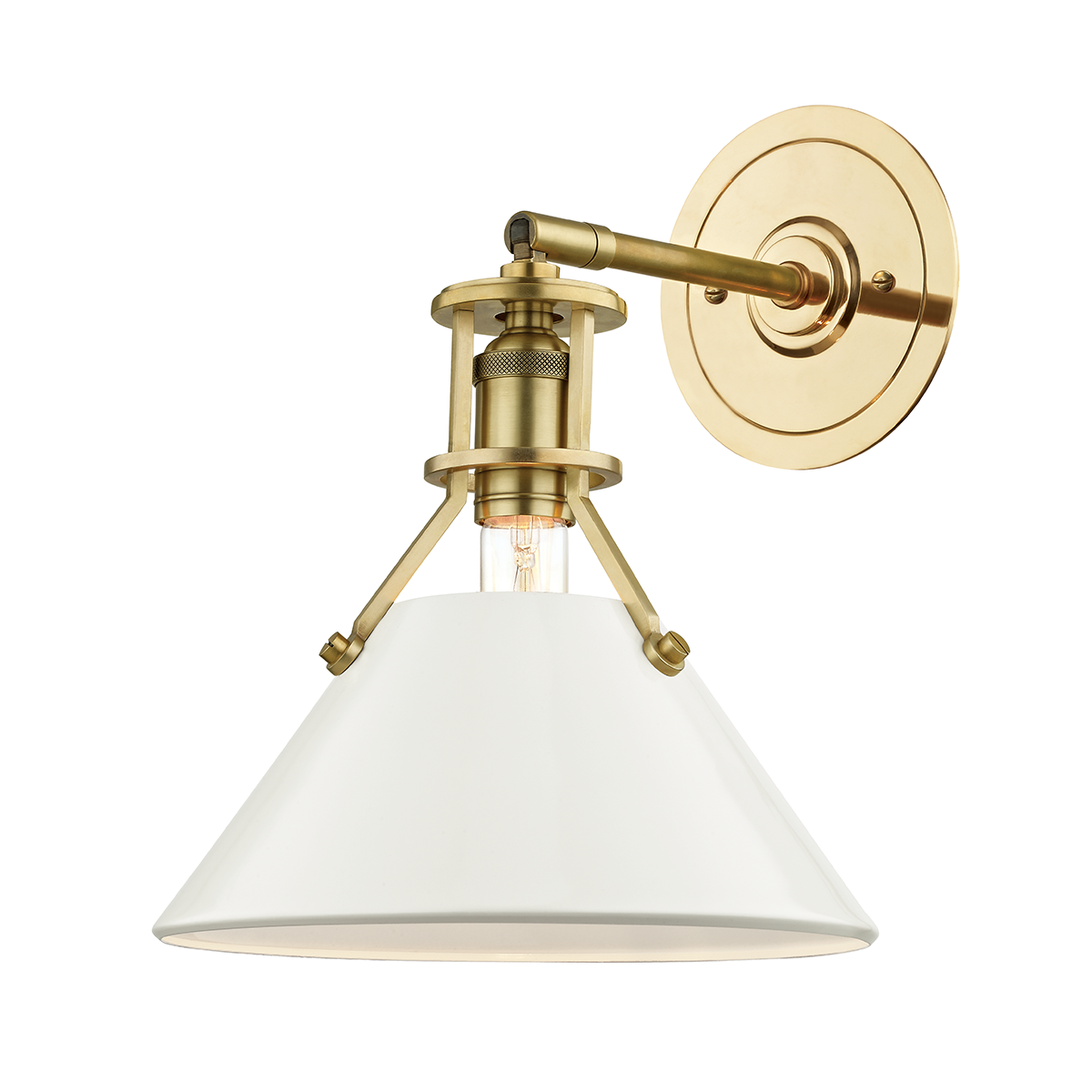 Hudson Valley Lighting Painted No.2 Wall Sconce Sconce Hudson Valley Lighting Aged Brass/off White  