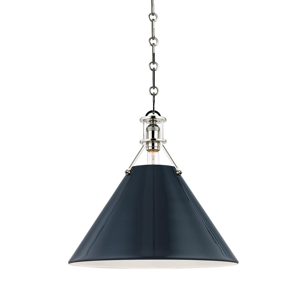 Hudson Valley Lighting Painted No.2 Pendant Pendant Hudson Valley Lighting Polished Nickel/darkest Blue  