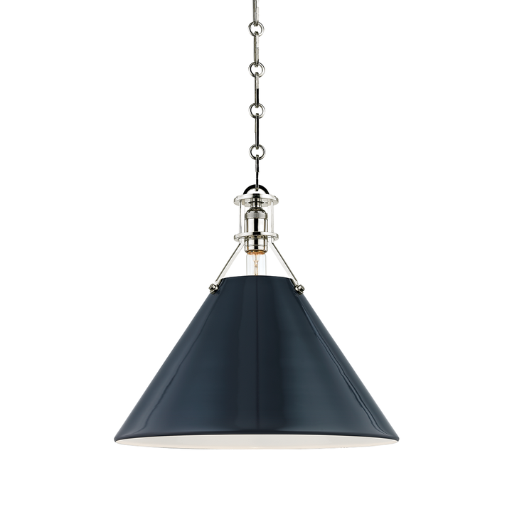 Hudson Valley Lighting Painted No.2 Pendant Pendants Hudson Valley Lighting Polished Nickel/darkest Blue  