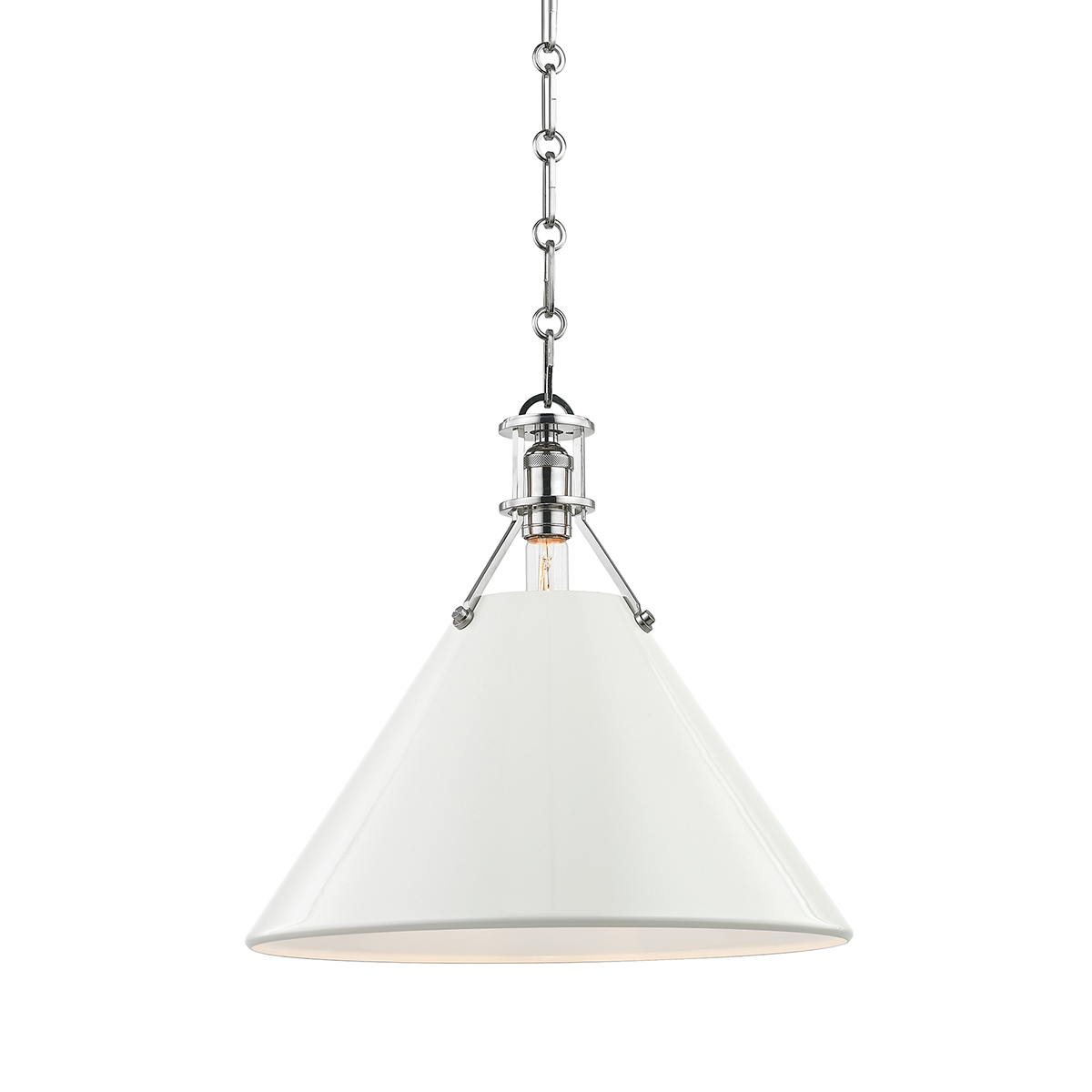 Hudson Valley Lighting Painted No.2 Pendant Pendant Hudson Valley Lighting Polished Nickel/off White  