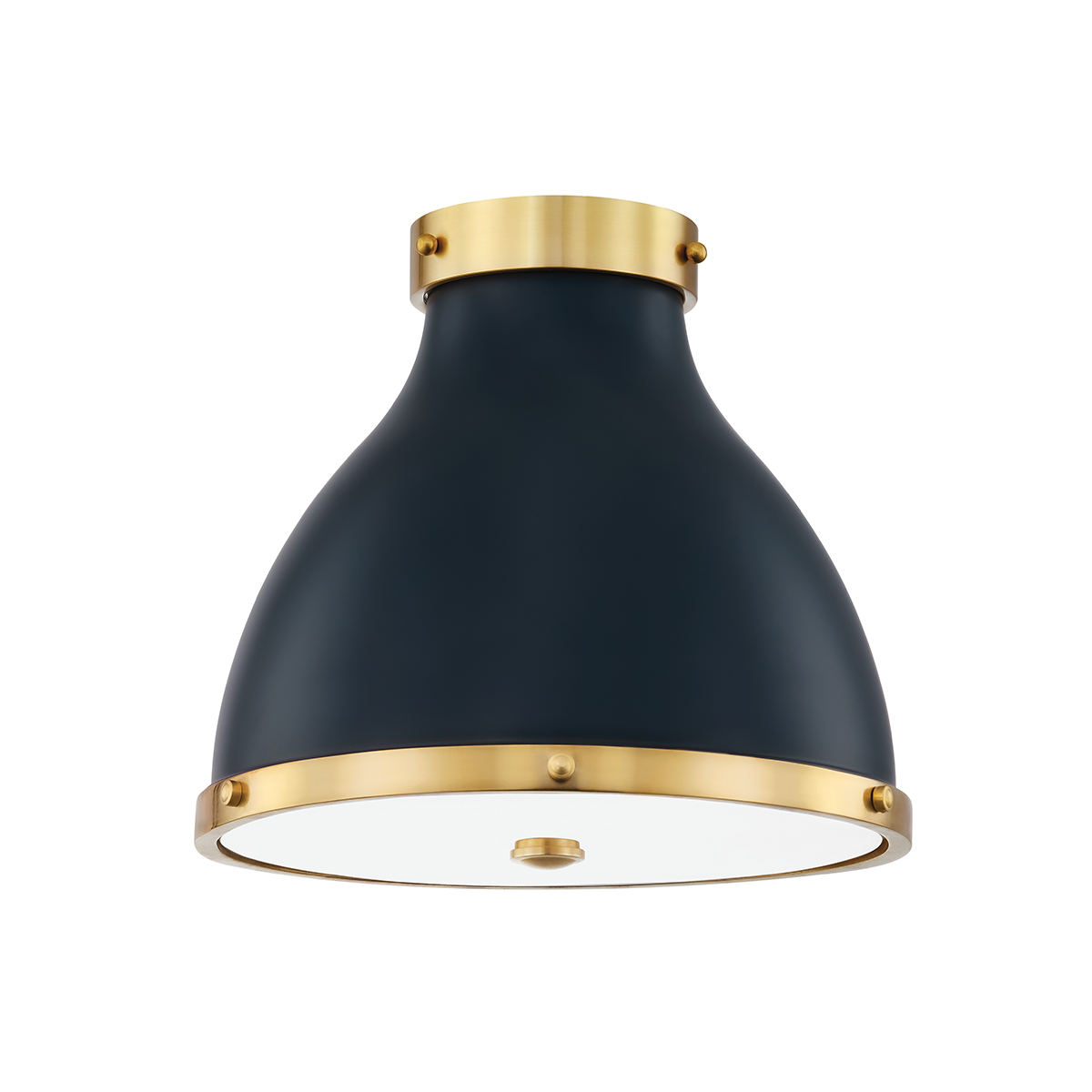 Hudson Valley Lighting Painted No. 3 Flush Mount Flush Mount Hudson Valley Lighting Aged Brass/darkest Blue  