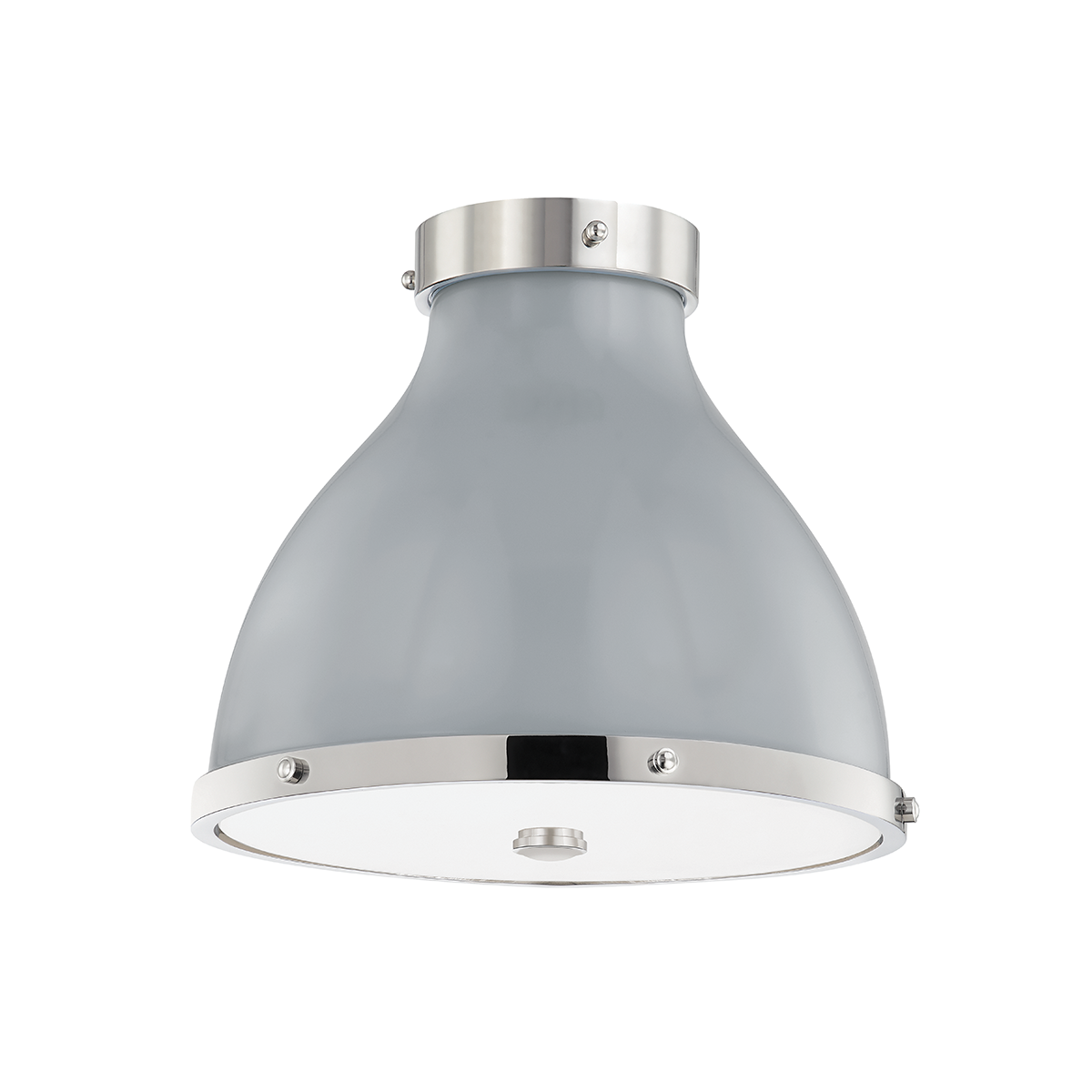 Hudson Valley Lighting Painted No. 3 Flush Mount Flush Mount Hudson Valley Lighting Polished Nickel/parma Gray Combo  