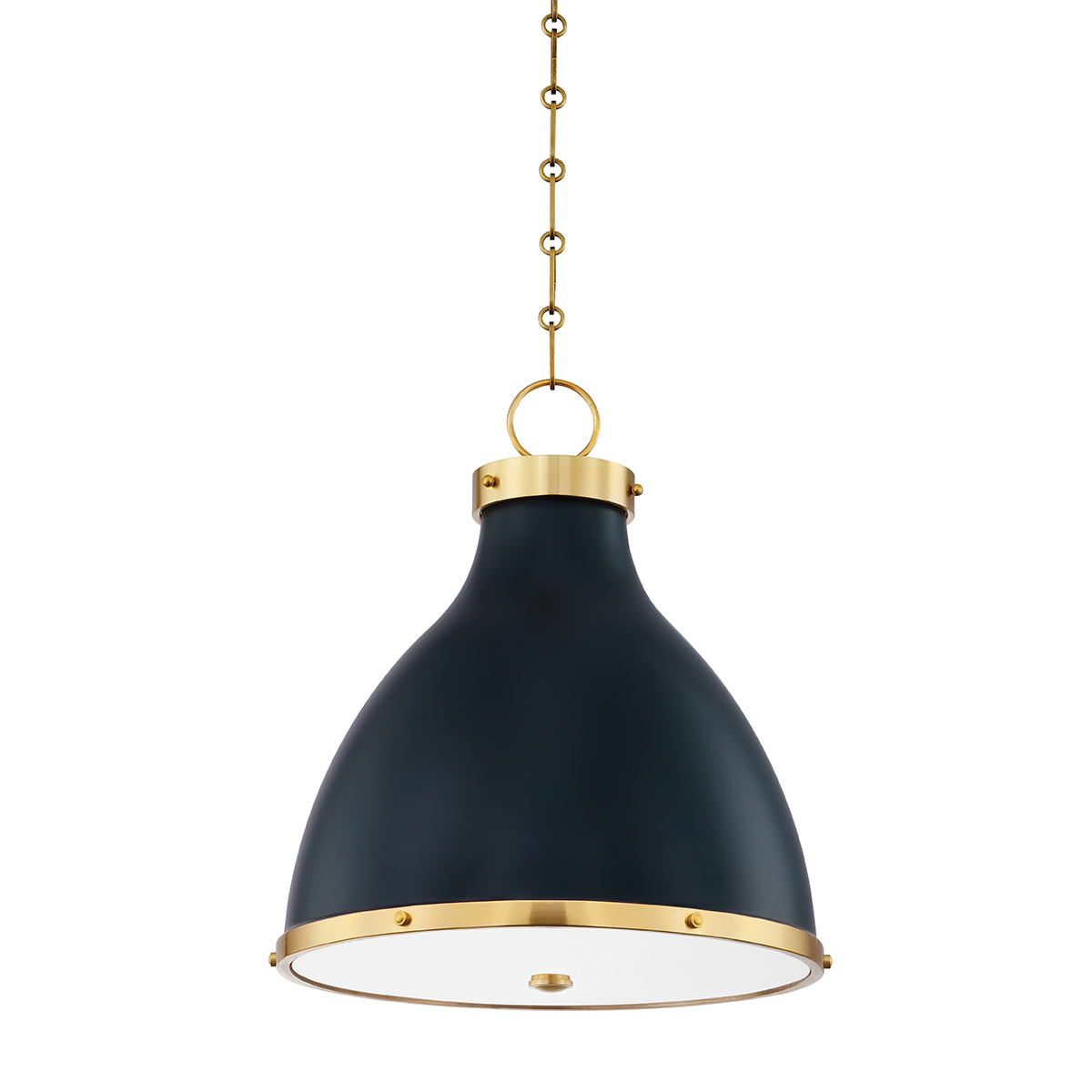 Hudson Valley Lighting Painted No. 3 Pendant Pendant Hudson Valley Lighting Aged Brass/darkest Blue  