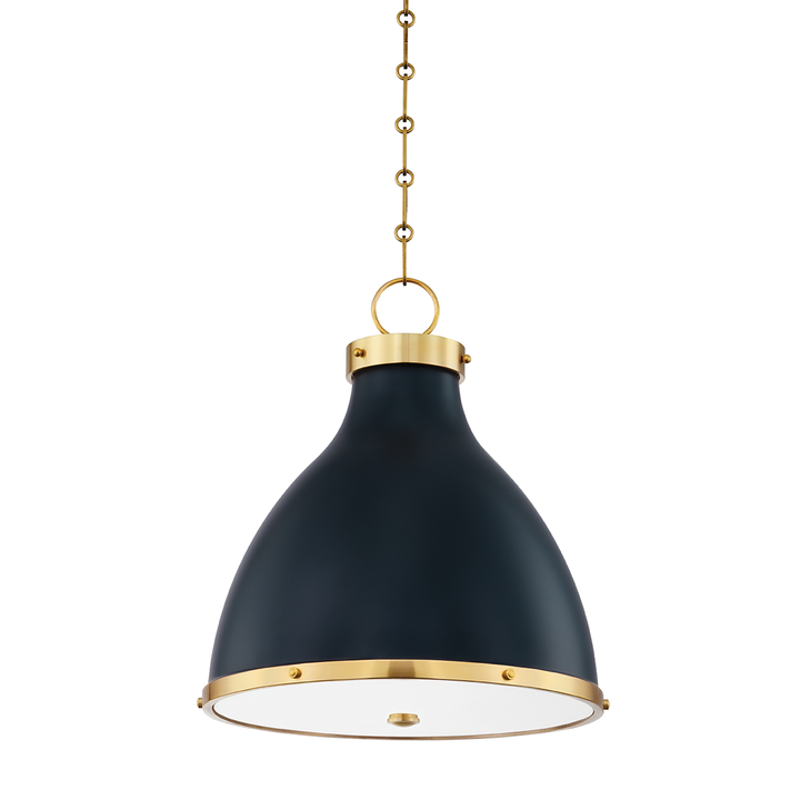 Hudson Valley Lighting Painted No. 3 Pendant Pendants Hudson Valley Lighting Aged Brass/darkest Blue  