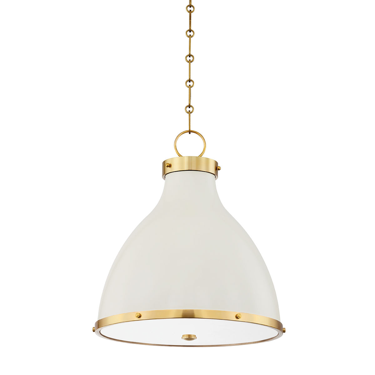 Hudson Valley Lighting Painted No. 3 Pendant Pendant Hudson Valley Lighting Aged Brass/off White  