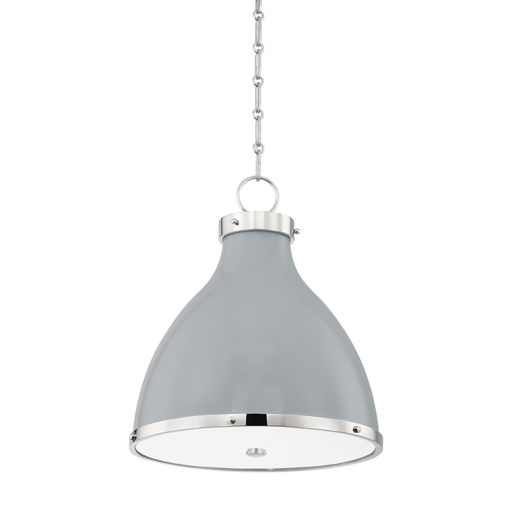 Hudson Valley Lighting Painted No. 3 Pendant Pendants Hudson Valley Lighting Polished Nickel/parma Gray Combo  