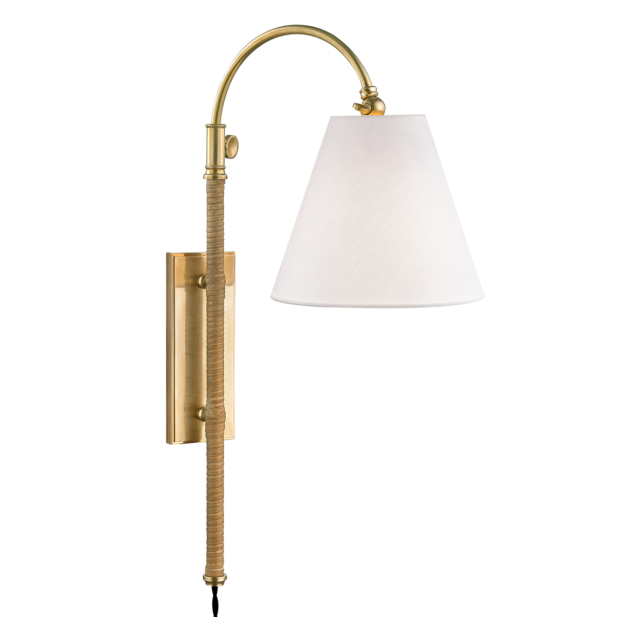 Hudson Valley Lighting Curves No.1 Plug-in Sconce Sconce Hudson Valley Lighting Aged Brass  