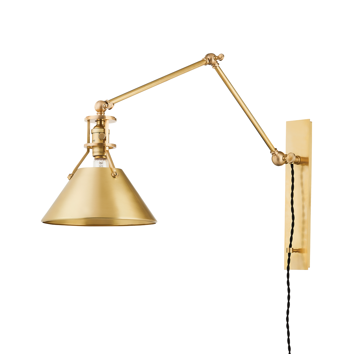 Hudson Valley Lighting Metal No. 2 Plug-in Sconce Sconce Hudson Valley Lighting Aged Brass  