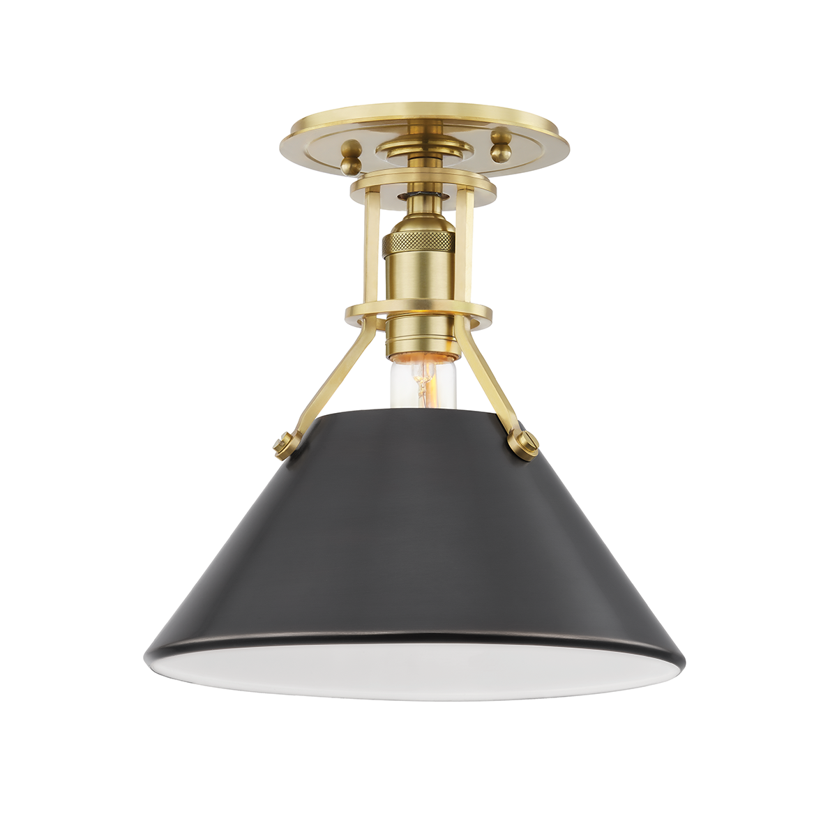 Hudson Valley Lighting Metal No. 2 Semi Flush Semi Flush Hudson Valley Lighting Aged/antique Distressed Bronze  