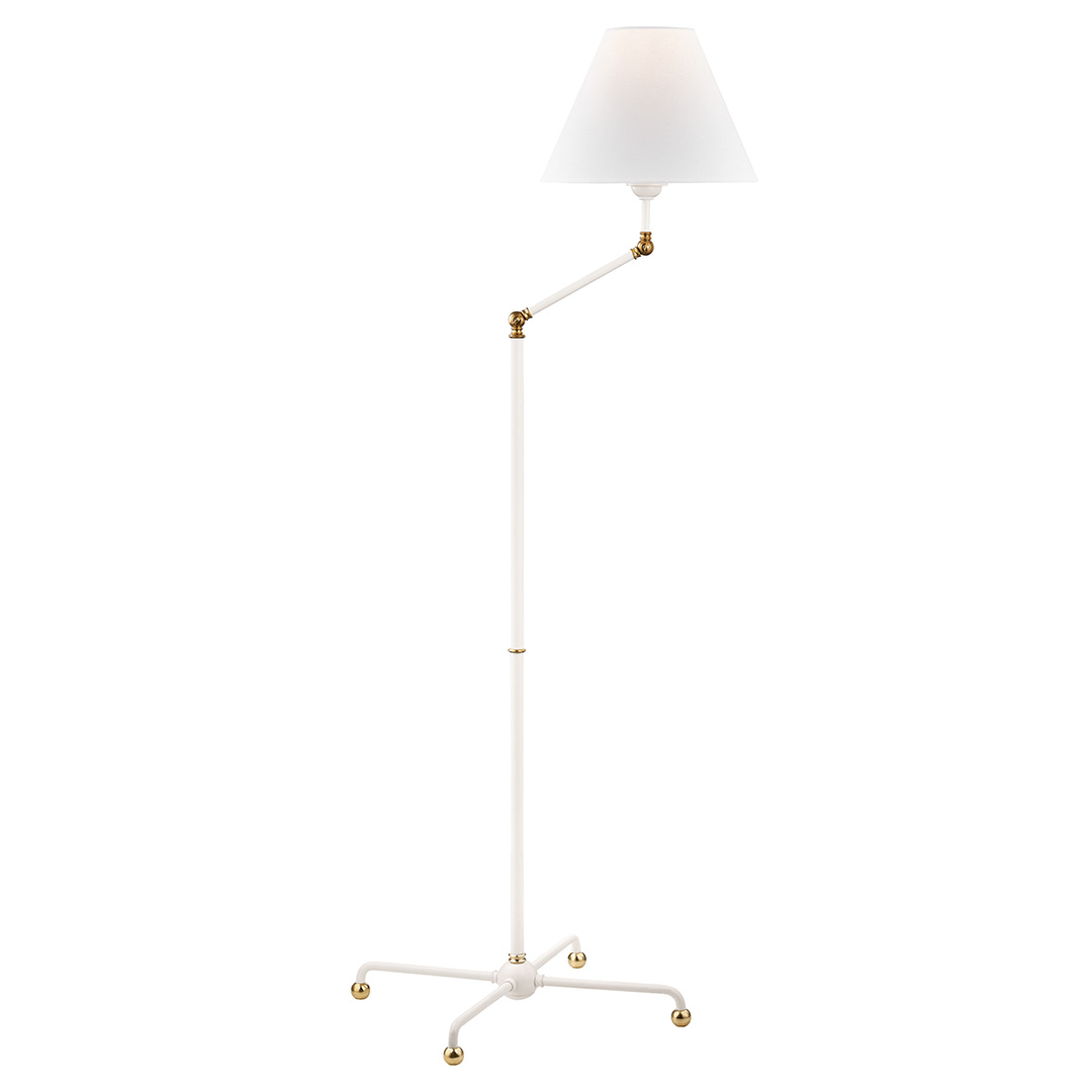 Hudson Valley Lighting Classic No.1 Floor Lamp Table Lamps Hudson Valley Lighting Aged Brass/soft Off White  