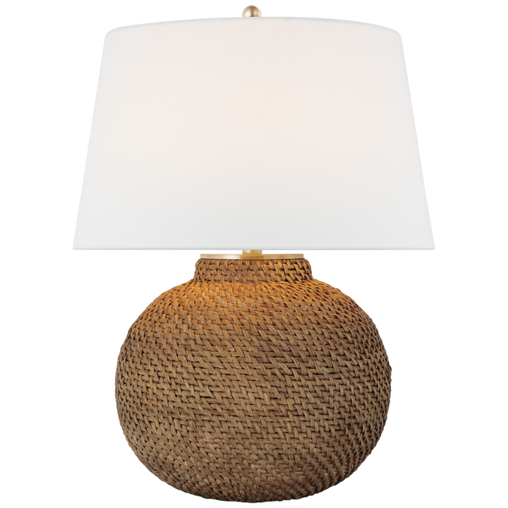 Visual Comfort & Co. Avedon Small Table Lamp Table Lamps Visual Comfort & Co. Plaster White Rattan  