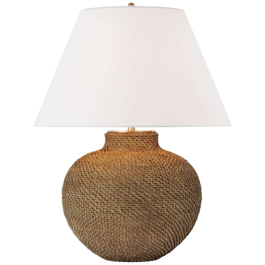 Visual Comfort & Co. Avedon Medium Table Lamp Table Lamps Visual Comfort & Co. Plaster White Rattan  