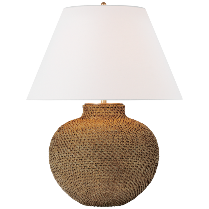 Visual Comfort & Co. Avedon Medium Table Lamp Table Lamps Visual Comfort & Co. Plaster White Rattan  