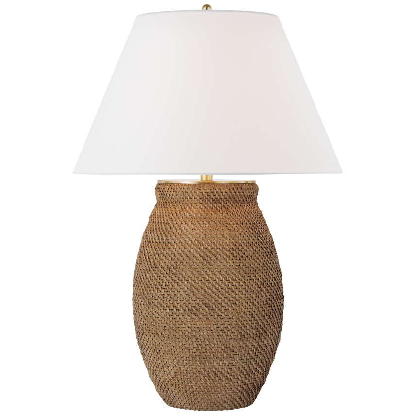 Visual Comfort & Co. Avedon Large Table Lamp Table Lamps Visual Comfort & Co. Plaster White Rattan  