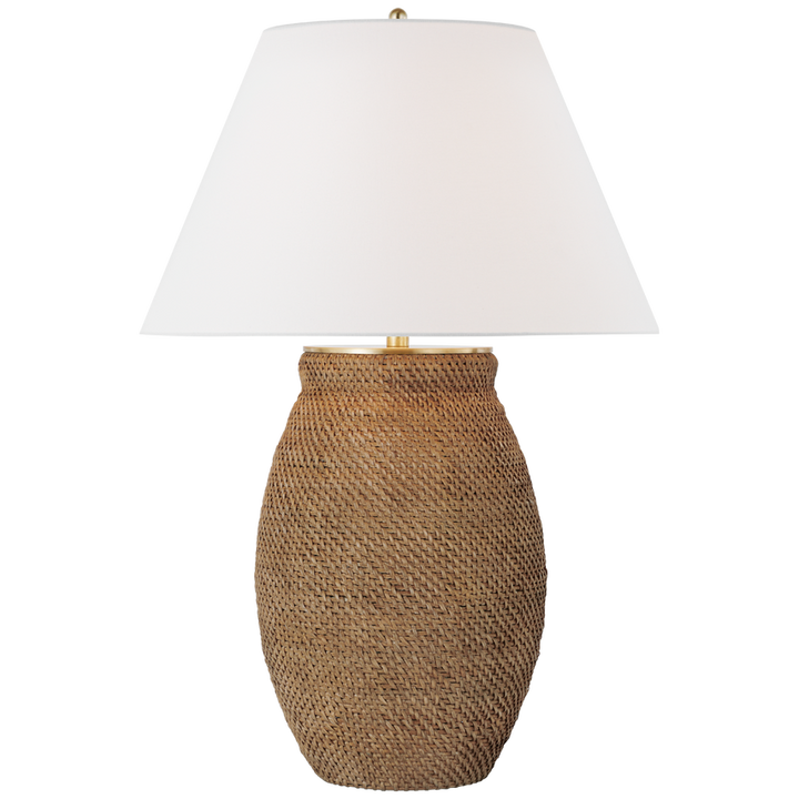 Visual Comfort & Co. Avedon Large Table Lamp Table Lamps Visual Comfort & Co. Plaster White Rattan  