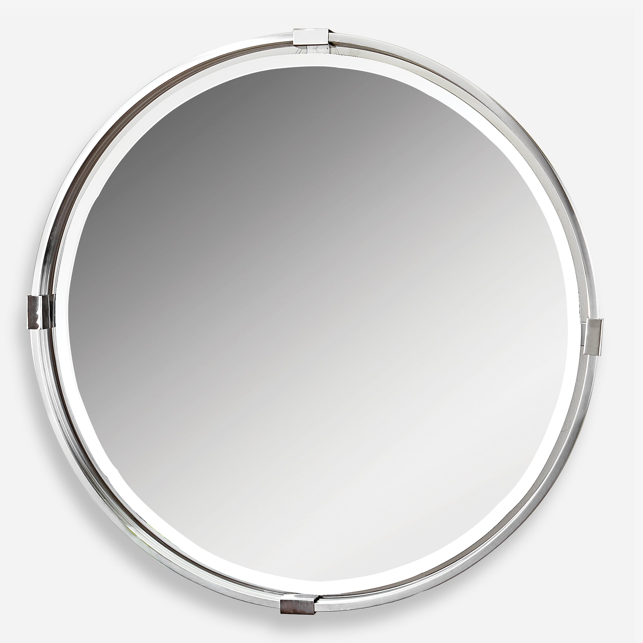 Uttermost Tazlina Brushed Nickel Round Mirror