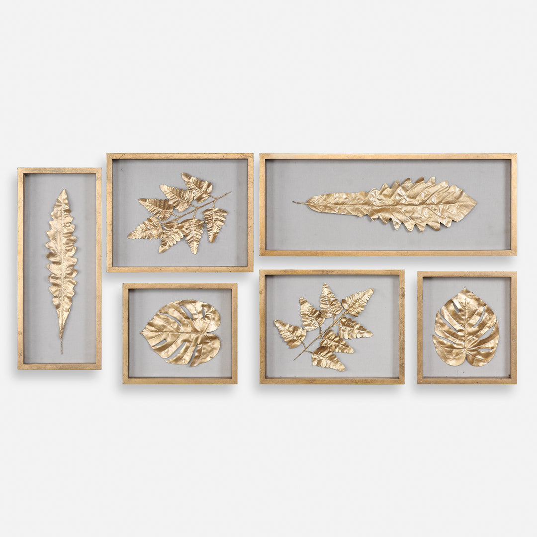 Uttermost Golden Leaves Shadow Box / Wall Art Wall Decor Uttermost   