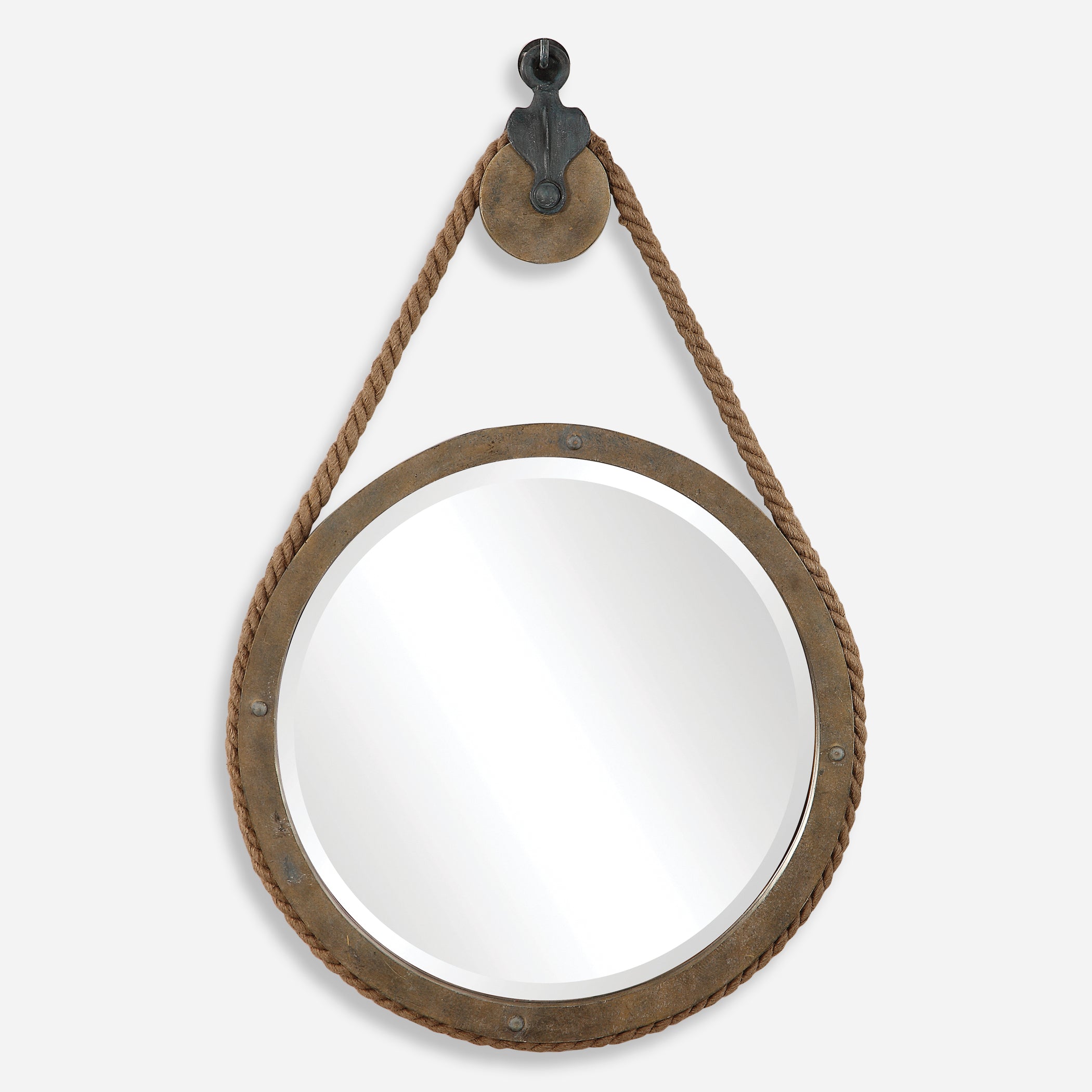 Uttermost Melton Round Pulley Mirror Round Pulley Mirror Uttermost   