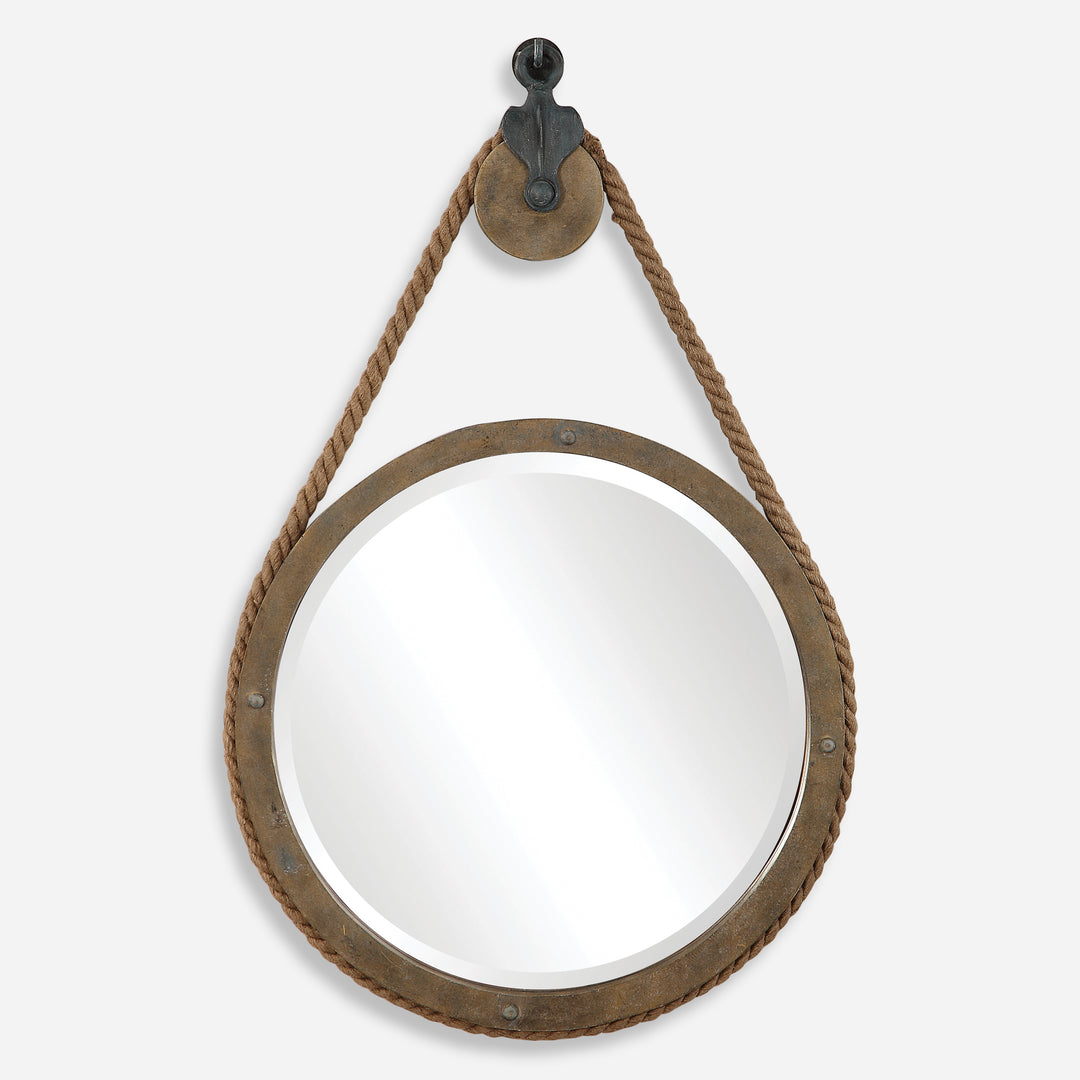 Uttermost Melton Round Pulley Mirror Mirrors Uttermost   