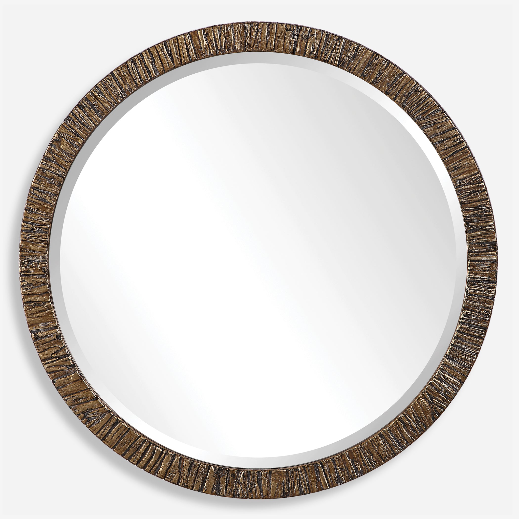 Uttermost Wayde Gold Bark Round Mirror