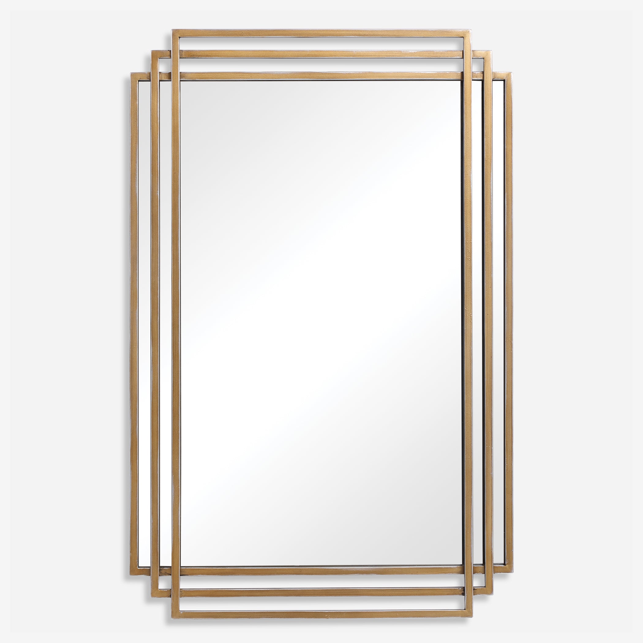 Uttermost Amherst Rectangular Brushed Gold Mirror Rectangular Brushed Gold Mirror Uttermost   