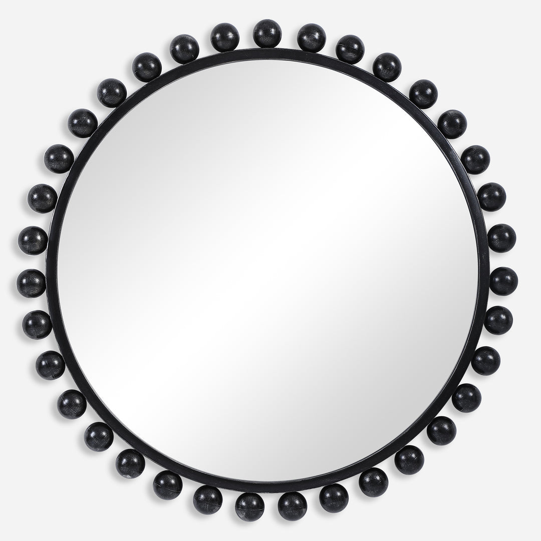 Uttermost Cyra Black Round Mirror Mirrors Uttermost   