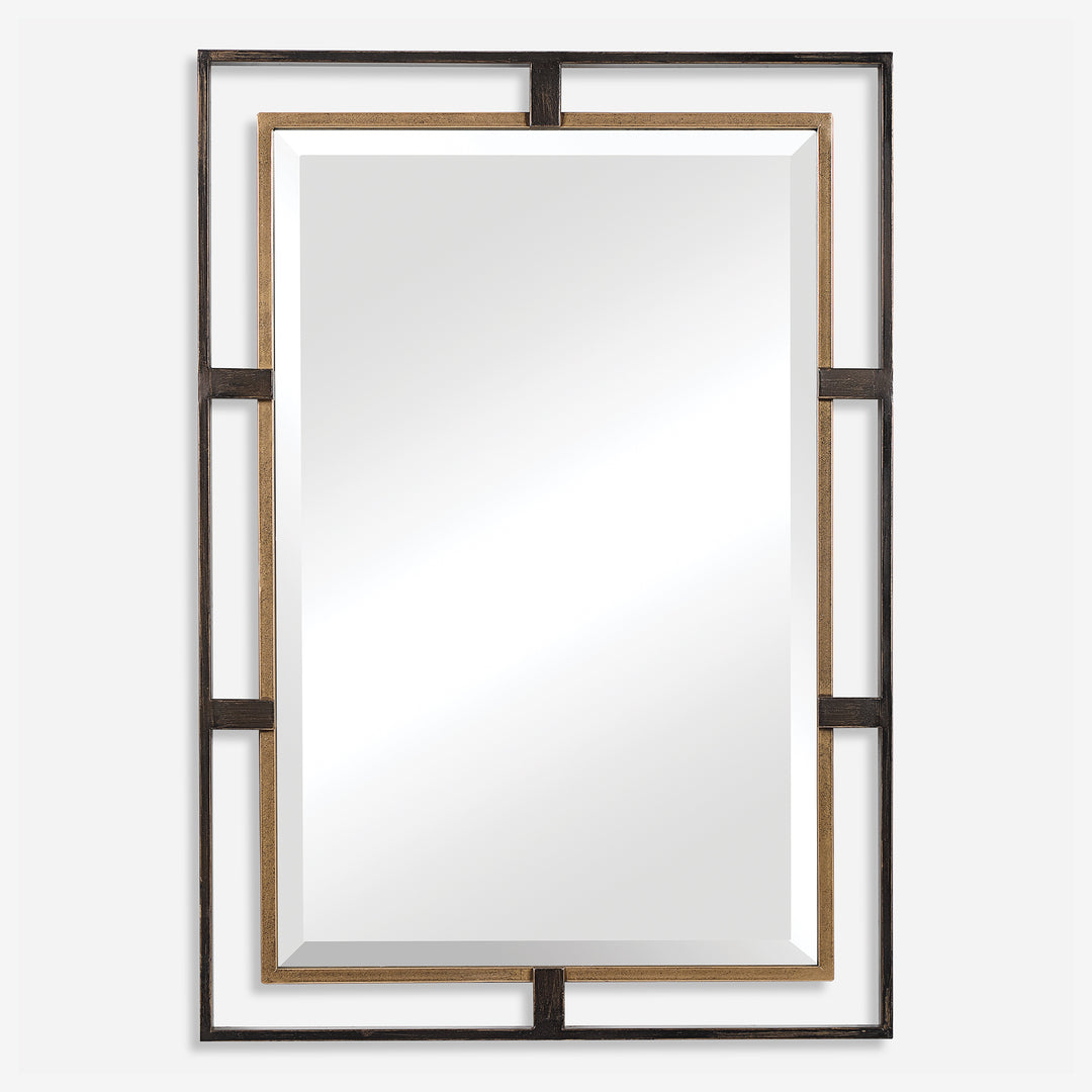 Uttermost Carrizo Gold & Bronze Rectangle Mirror Mirrors Uttermost   