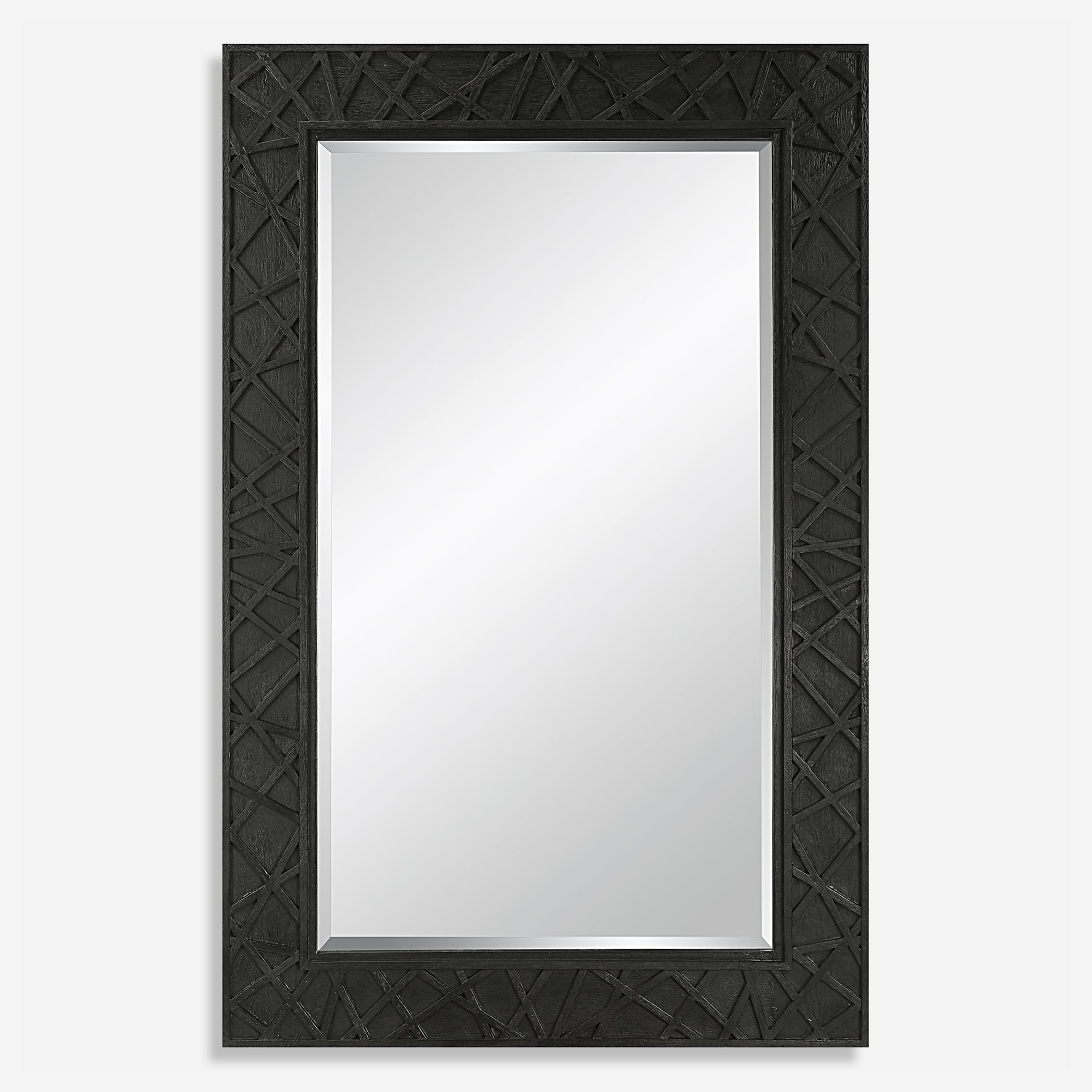 Uttermost Everest Satin Black Mirror Satin Black Mirror Uttermost   