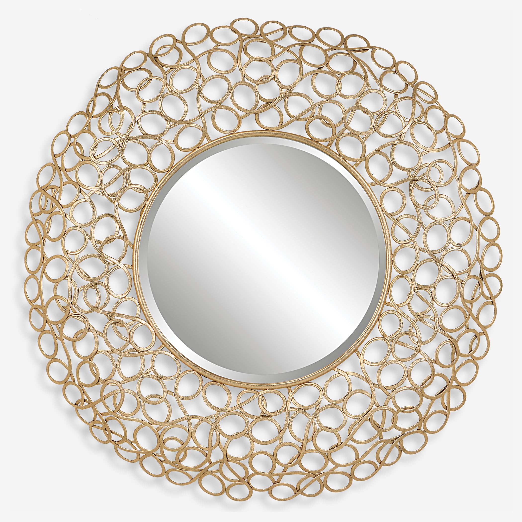 Uttermost Swirl Round Gold Mirror