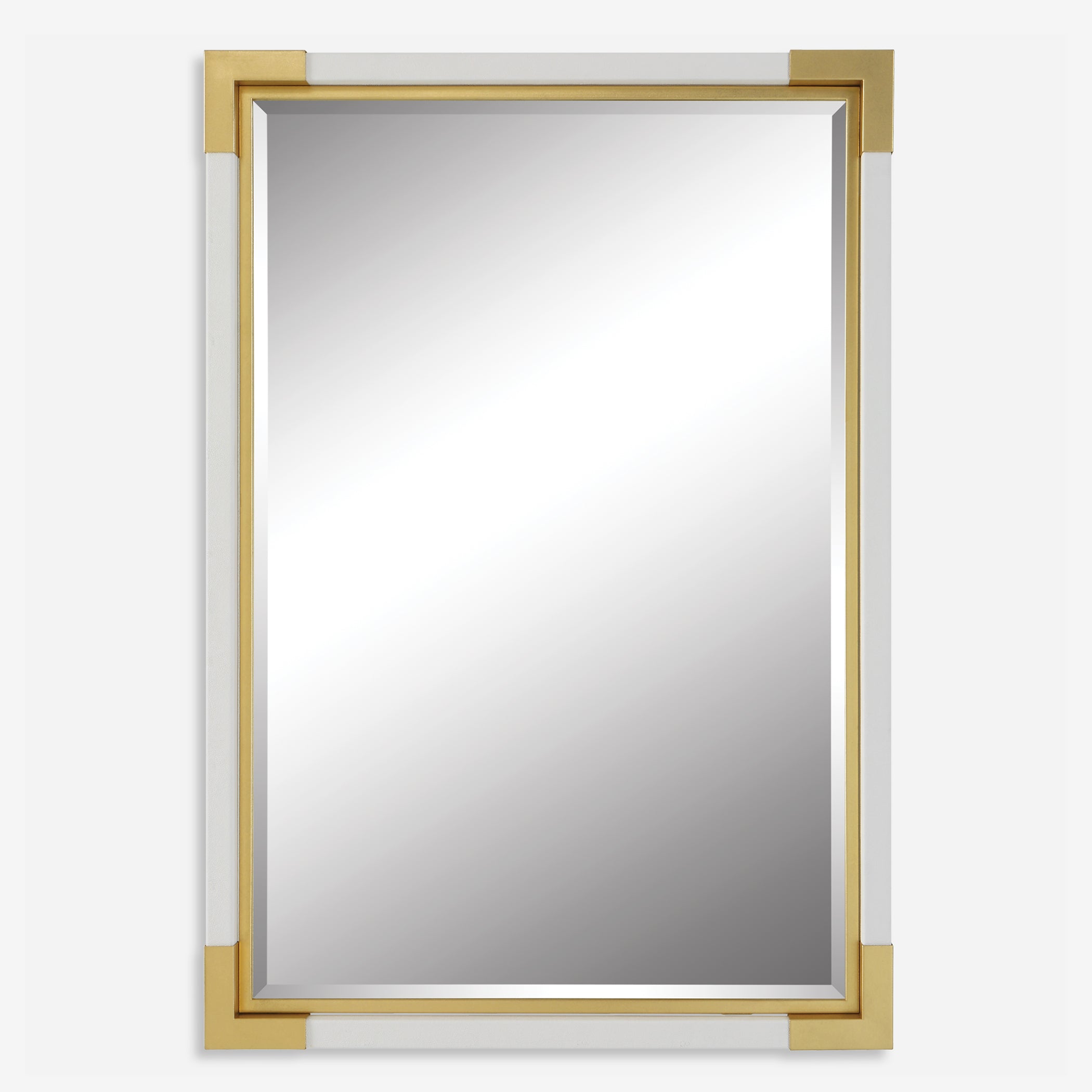 Uttermost Malik White & Gold Mirror White & Gold Mirror Uttermost   