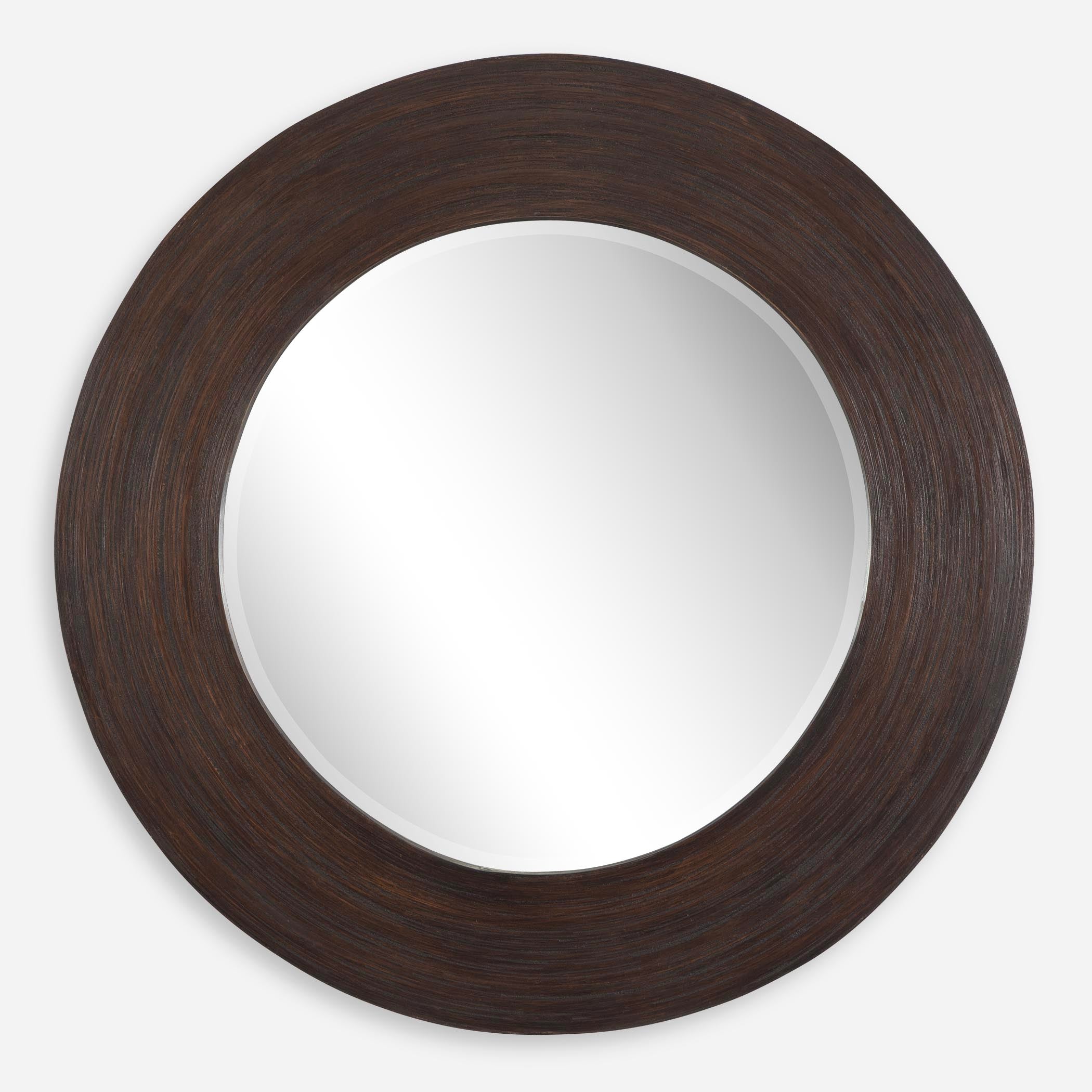 Uttermost Dutton Dark Walnut Round Mirror Dark Walnut Round Mirror Uttermost   