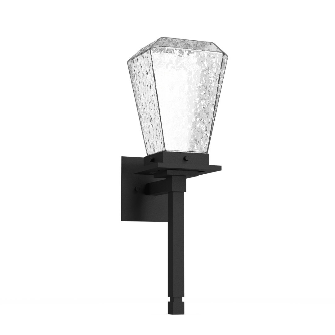 Hammerton Studio Beacon Outdoor Torch Sconce Outdoor Wall Lights Hammerton Studio Textured Black (Outdoor) Clear Blown Glass Integrated LED