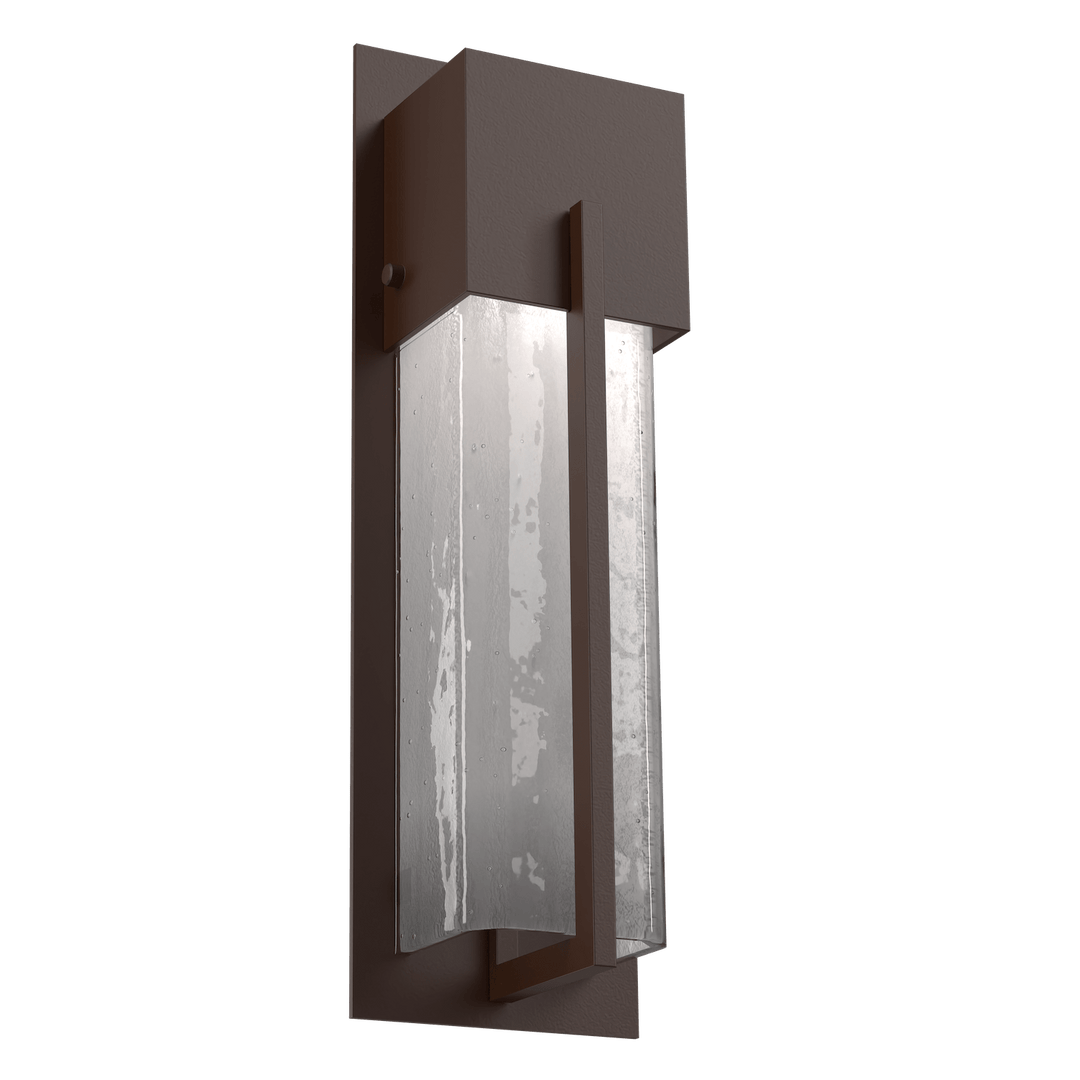 Hammerton Studio Square Outdoor Cover LED Sconce Outdoor Wall Lights Hammerton Studio 16 Statuary Bronze (Outdoor) Frosted Granite