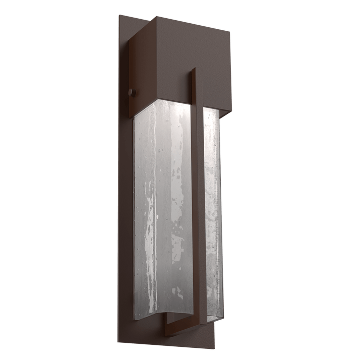 Hammerton Studio Square Outdoor Cover LED Sconce Outdoor Wall Lights Hammerton Studio 16 Statuary Bronze (Outdoor) Frosted Granite