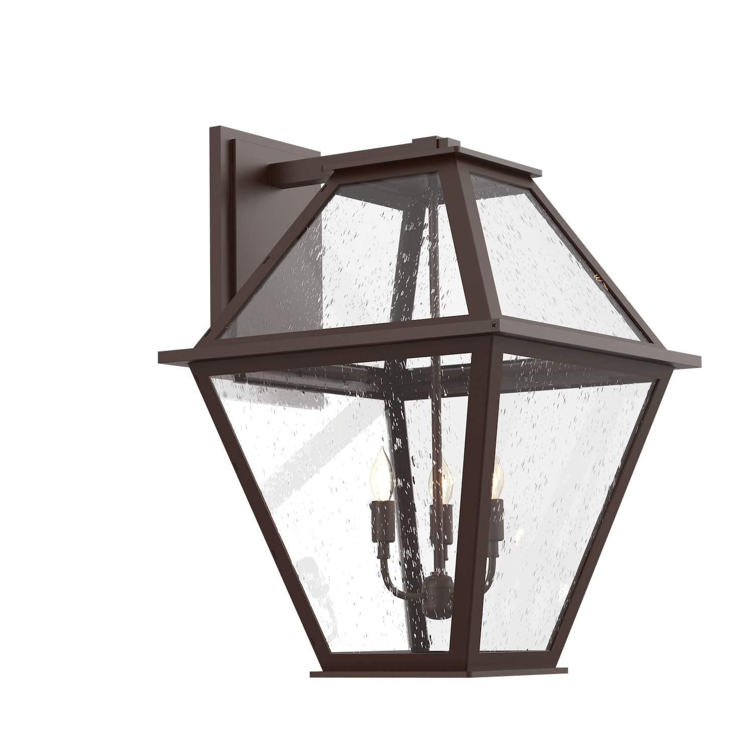 Hammerton Studio Terrace Candleabra Lantern Outdoor l Wall Hammerton Studio Statuary Bronze (Outdoor) Chilled Blown Glass - Smoke 