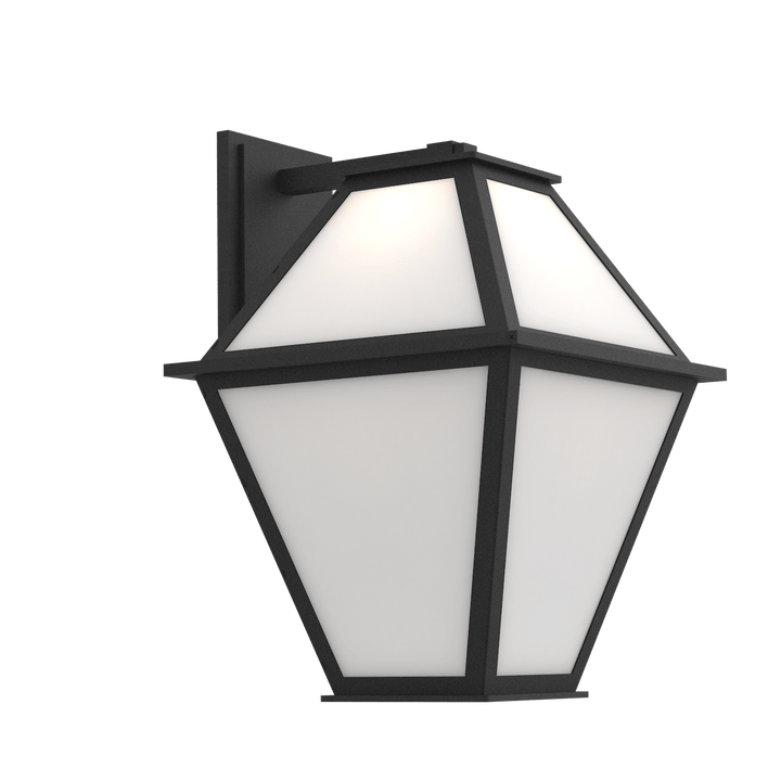 Hammerton Studio Terrace Frosted Lantern Outdoor Wall Lights Hammerton Studio Textured Black (Outdoor) Floret Inner - Smoke Outer 