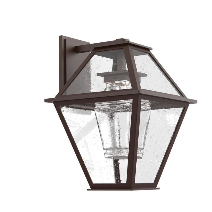 Hammerton Studio Terrace Nested Lantern Outdoor Wall Lights Hammerton Studio Statuary Bronze (Outdoor) Chilled Blown Glass - Clear Integrated LED