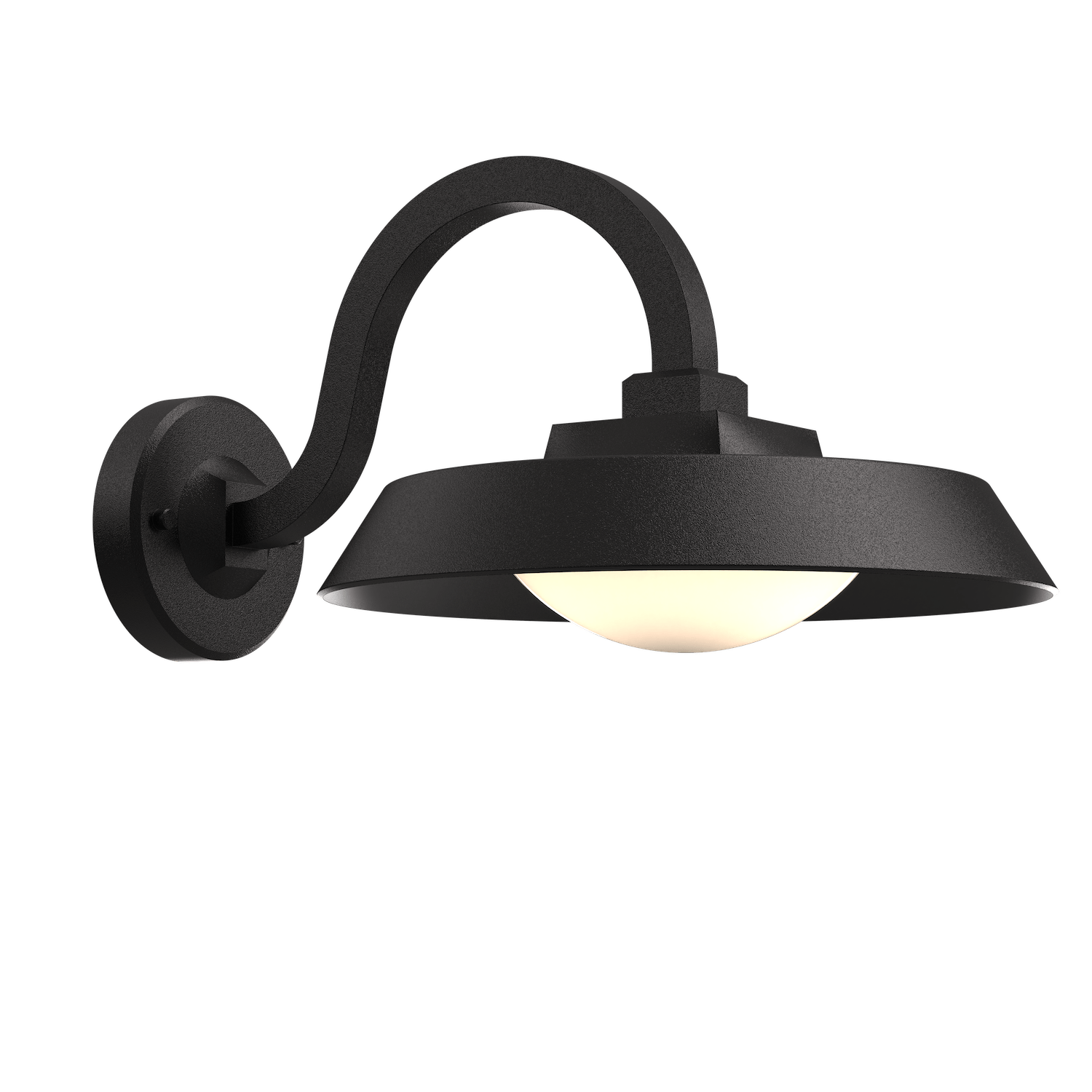 Hammerton Studio Farmhouse Sconce Outdoor l Wall Hammerton Studio Textured Black (Outdoor) Opal Glass 