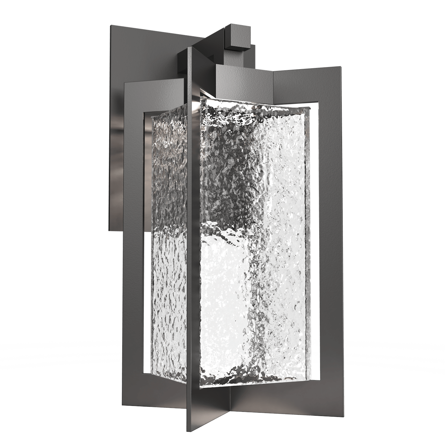 Hammerton Studio Quad Lantern Outdoor l Wall Hammerton Studio Argento Grey (Outdoor) Clear Glass with Hammered Texture 