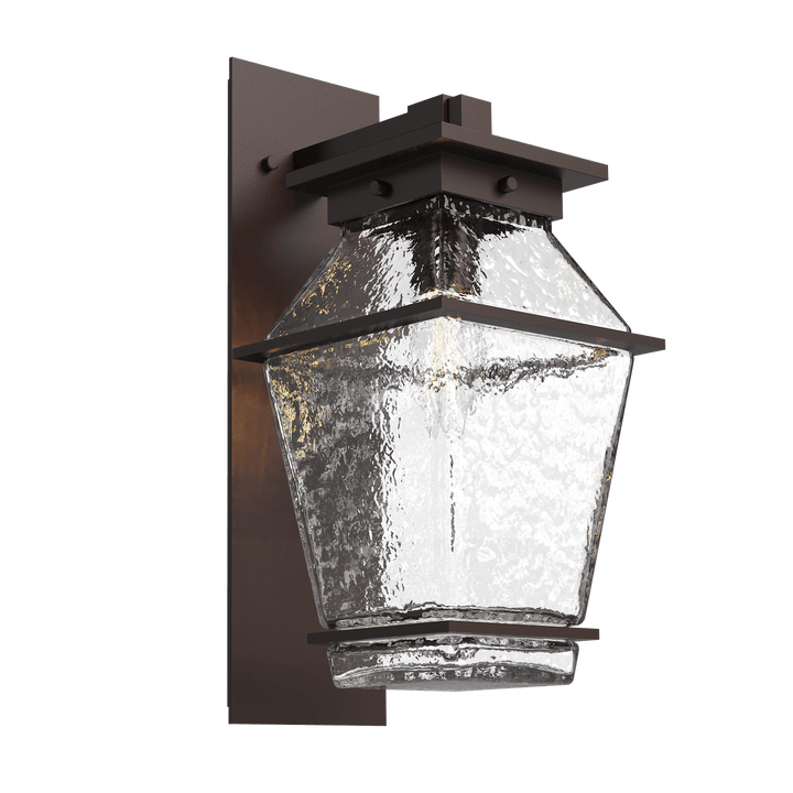 Hammerton Studio Landmark Outdoor Arm Sconce Outdoor Wall Lights Hammerton Studio Statuary Bronze (Outdoor) Clear Blown Glass E26 Base Bulb