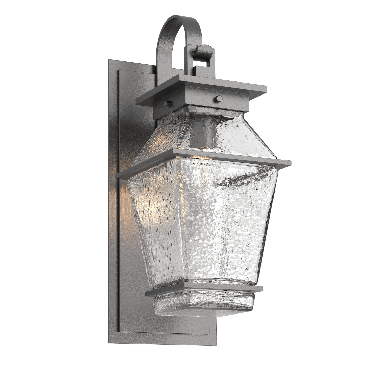 Hammerton Studio Landmark Outdoor Sconce with Shepherds Hook Outdoor l Wall Hammerton Studio Argento Grey (Outdoor) Clear Blown Glass E26 Base Bulb