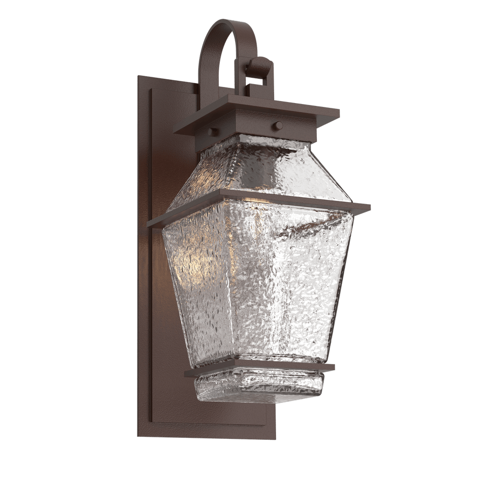 Hammerton Studio Outdoor Landmark Sconce with Shepherds Hook Outdoor Wall Lights Hammerton Studio Statuary Bronze (Outdoor) Clear Blown Glass E26 Base Bulb