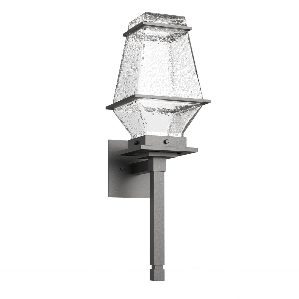 Hammerton Studio Landmark Outdoor Torch Sconce Outdoor Wall Lights Hammerton Studio Argento Grey (Outdoor) Clear Blown Glass Integrated LED