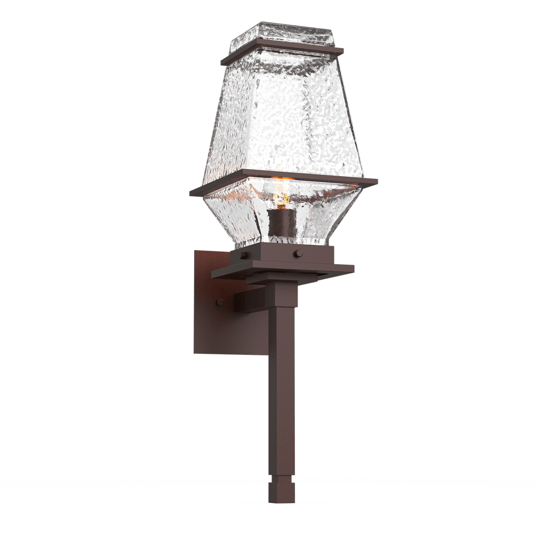 Hammerton Studio Landmark Outdoor Torch Sconce Outdoor Wall Lights Hammerton Studio Statuary Bronze (Outdoor) Clear Blown Glass E26 Base Bulb