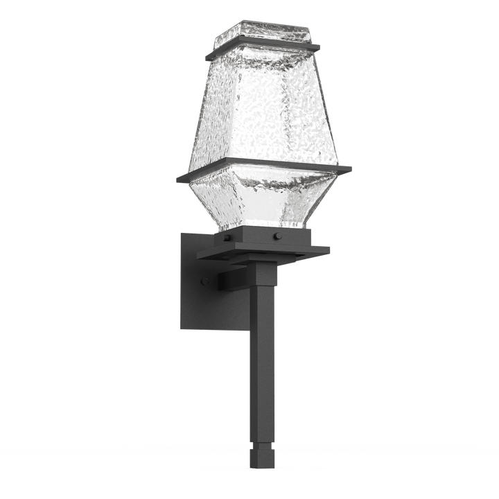 Hammerton Studio Landmark Outdoor Torch Sconce Outdoor Wall Lights Hammerton Studio Textured Black (Outdoor) Clear Blown Glass Integrated LED