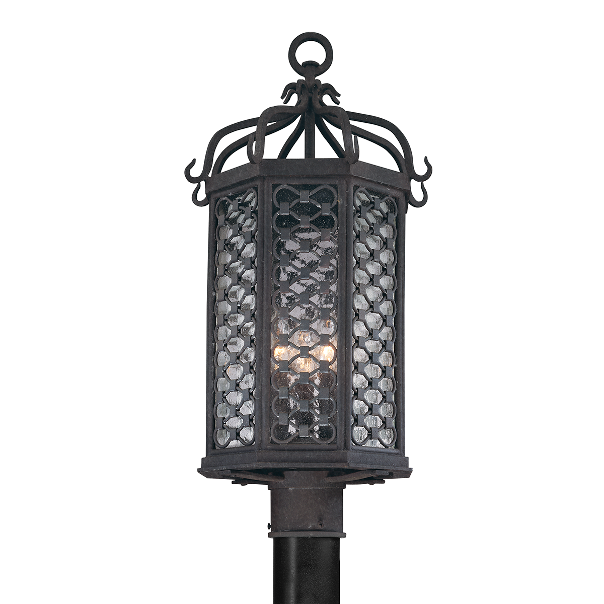 Troy Lighting Los Olivos Post Post Troy Lighting TEXTURED IRON 11.75x11.75x23 